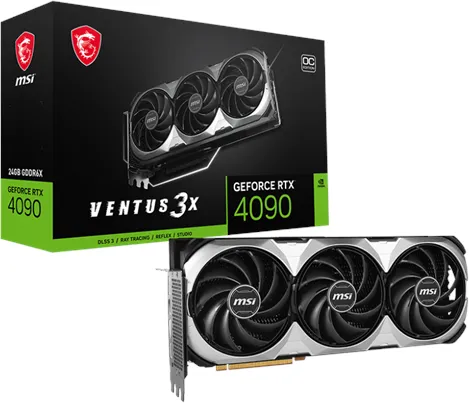 MSI GeForce RTX 4090 VENTUS 3X E OC - 24GB GDDR6X RAM - Grafikkarte
